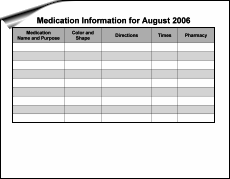 Printable Weekly Medication Chart