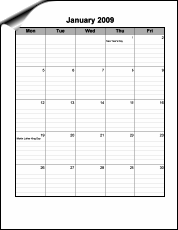 monthly calendar with lines