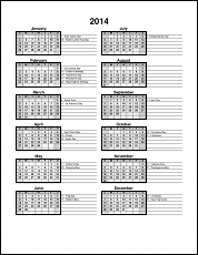 calendars with notes